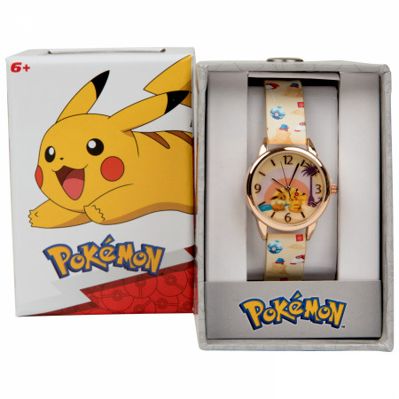 Pokémon Pikachu and Eevee at The Beach Watch w/ Silicone Band